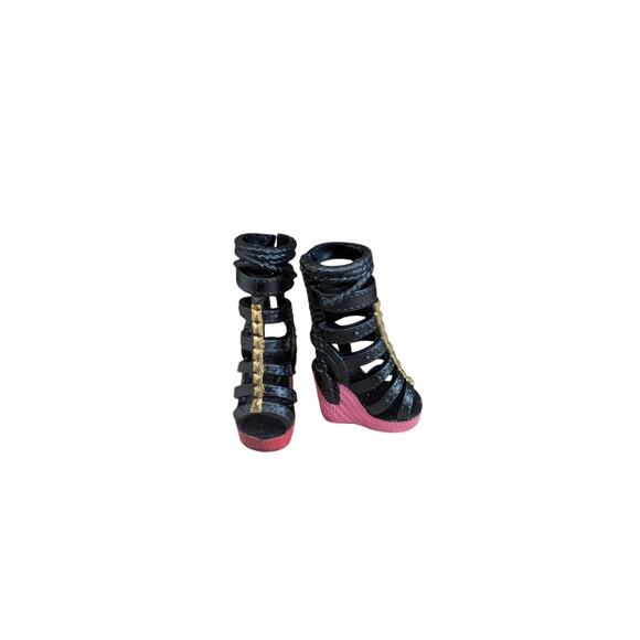 Pre-owned Monster High Doll G3 Toralei Stripe Neon Frights Black Shoes Wedges - Picture 5 of 5